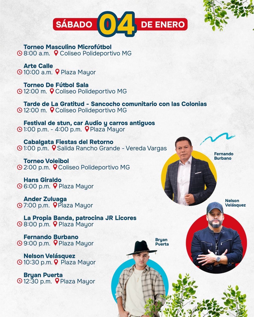 Programación Fiestas del Retorno El Santuario 2025