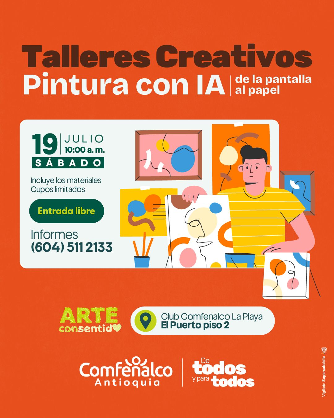 ¡Una experiencia para crear en familia! Exploraremos imágenes generadas con inteligencia artificial y las convertiremos en obras coloridas llenas de imaginación.