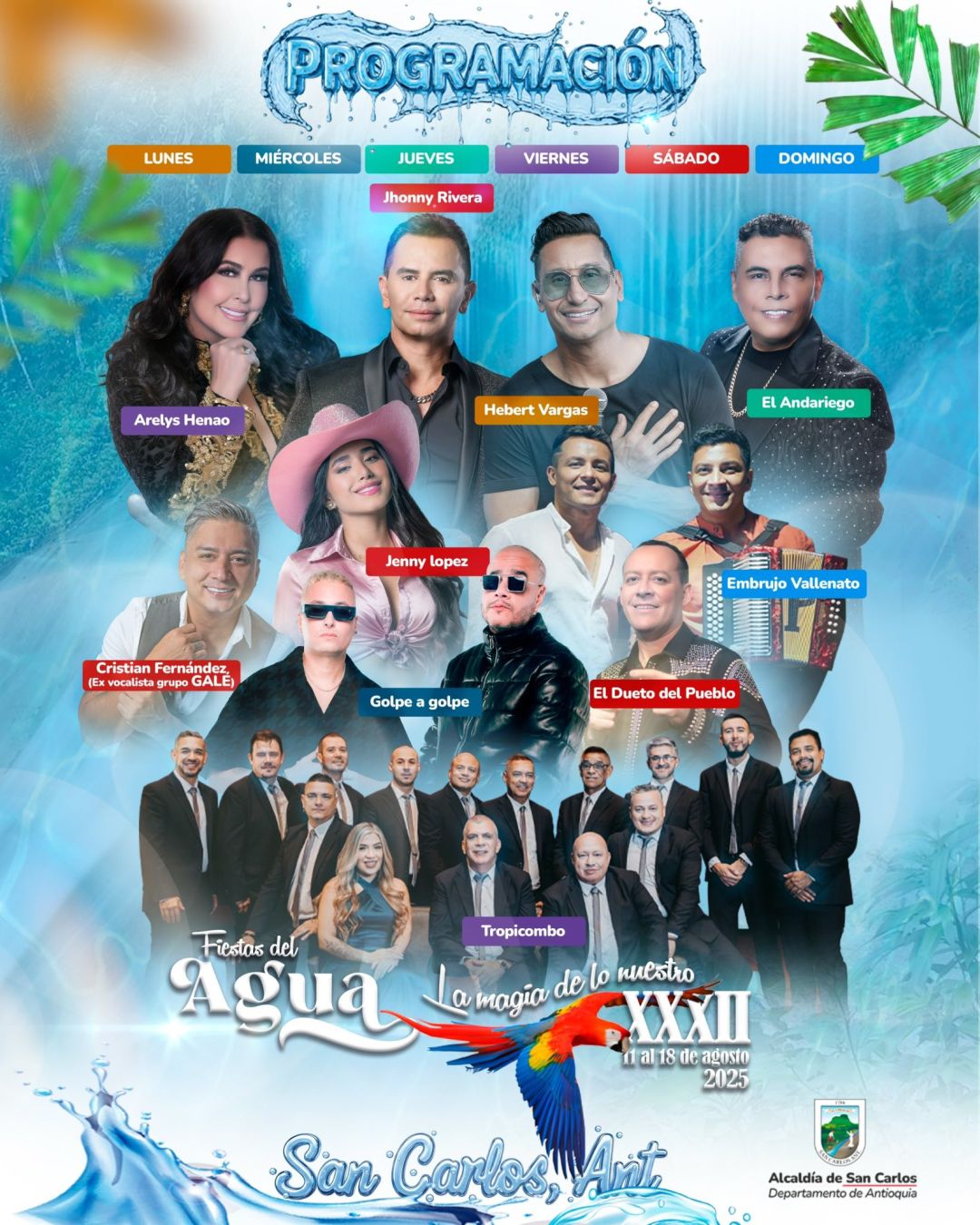 Programación XXXII Fiestas del Agua 2025