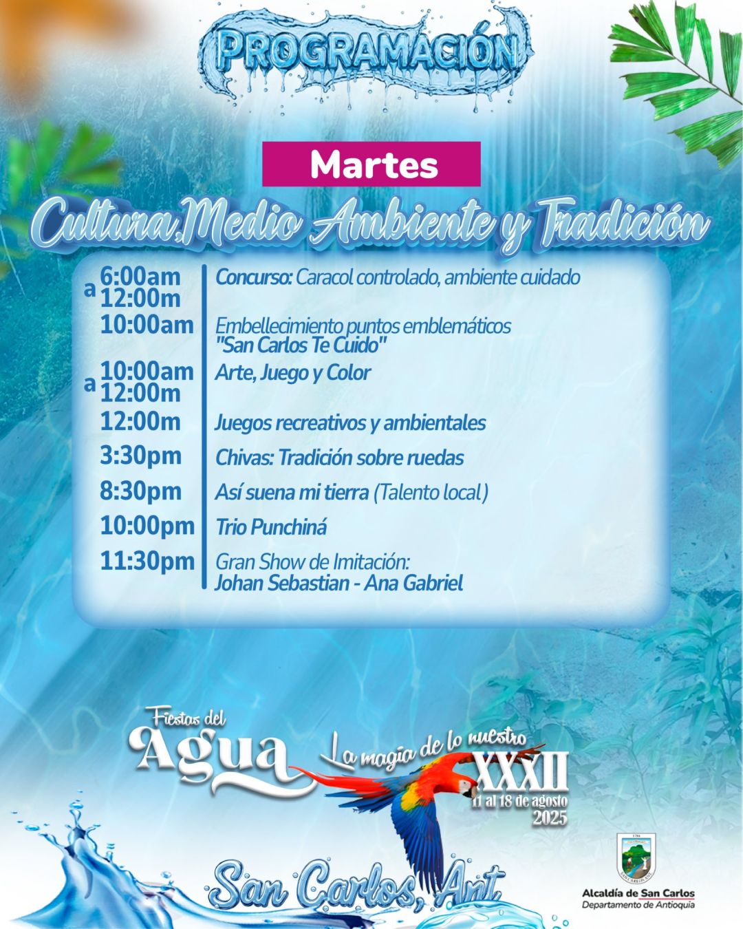 Programación XXXII Fiestas del Agua 2025