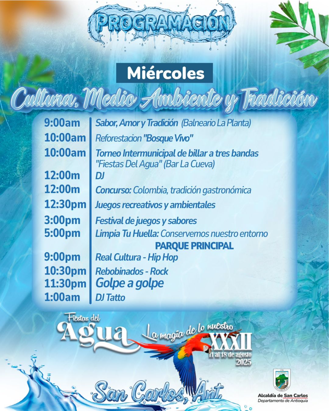 Programación XXXII Fiestas del Agua 2025