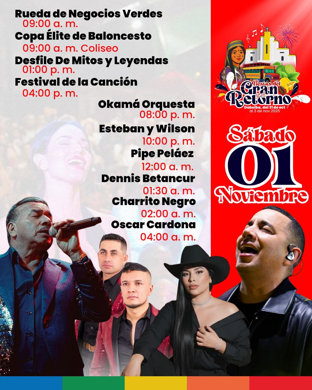 Programación Fiestas del Gran Retorno en Dabeiba 2025