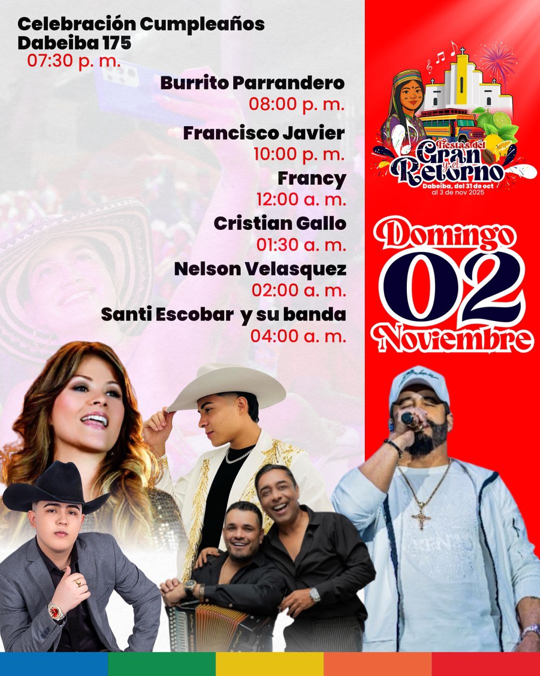 Programación Fiestas del Gran Retorno en Dabeiba 2025