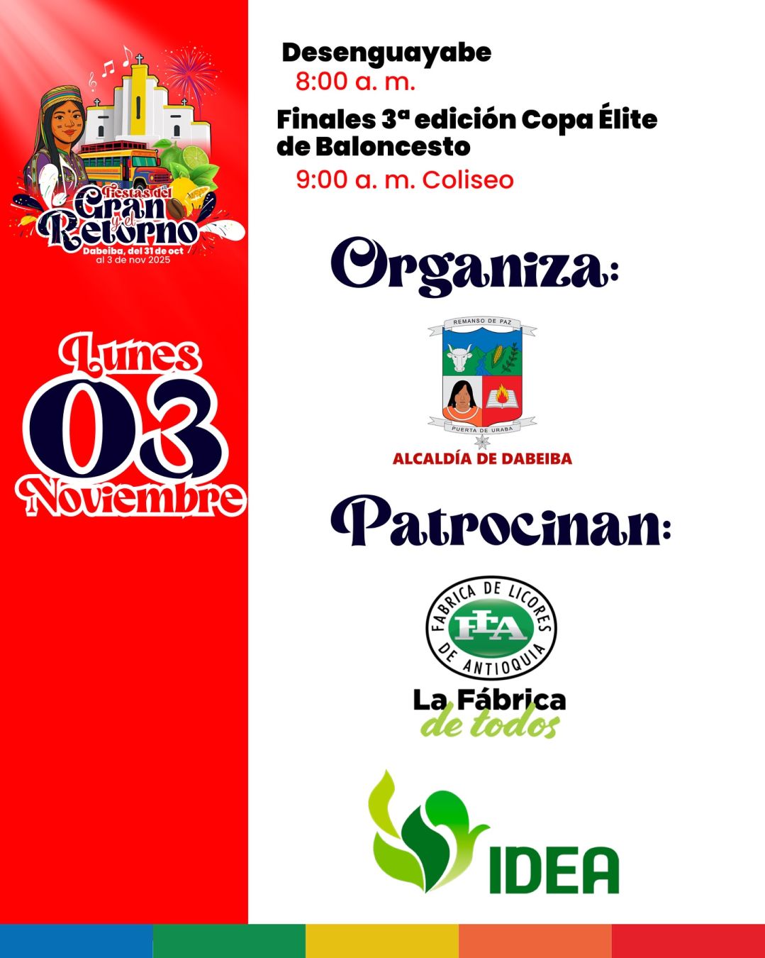 Programación Fiestas del Gran Retorno en Dabeiba 2025