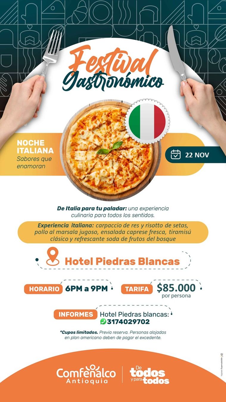 Festival Gastronómico: Noche Italiana