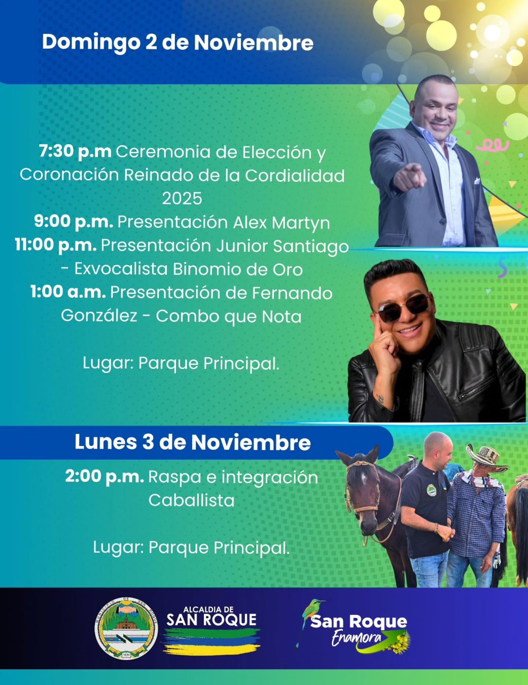 Programación Fiestas de la Cordialidad y del Campesino 2025