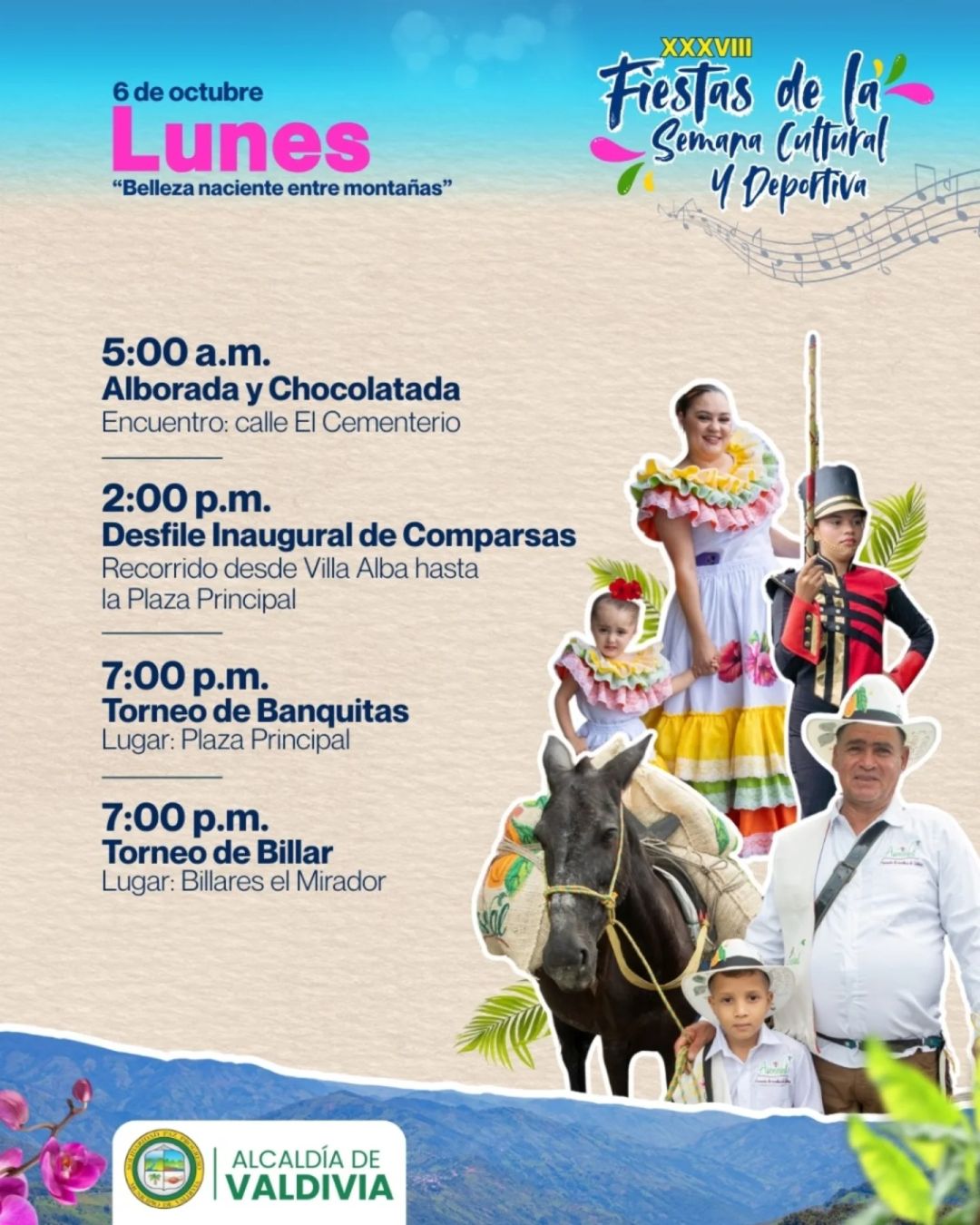 Programación XXXVIII Fiestas de la Semana Cultural y Deportiva de Valdivia