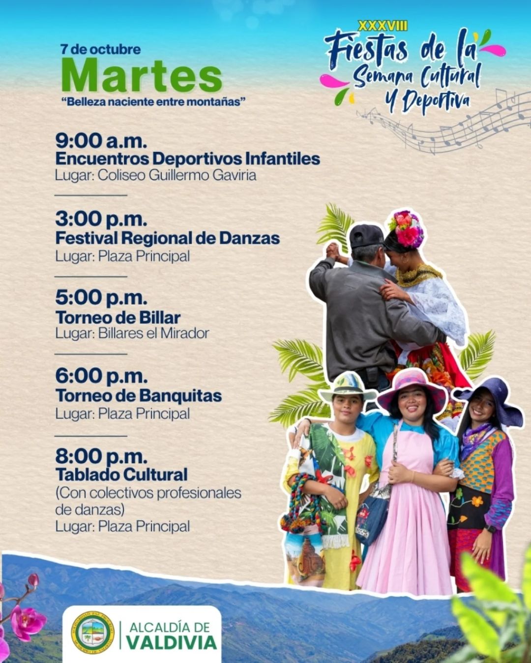 Programación XXXVIII Fiestas de la Semana Cultural y Deportiva de Valdivia