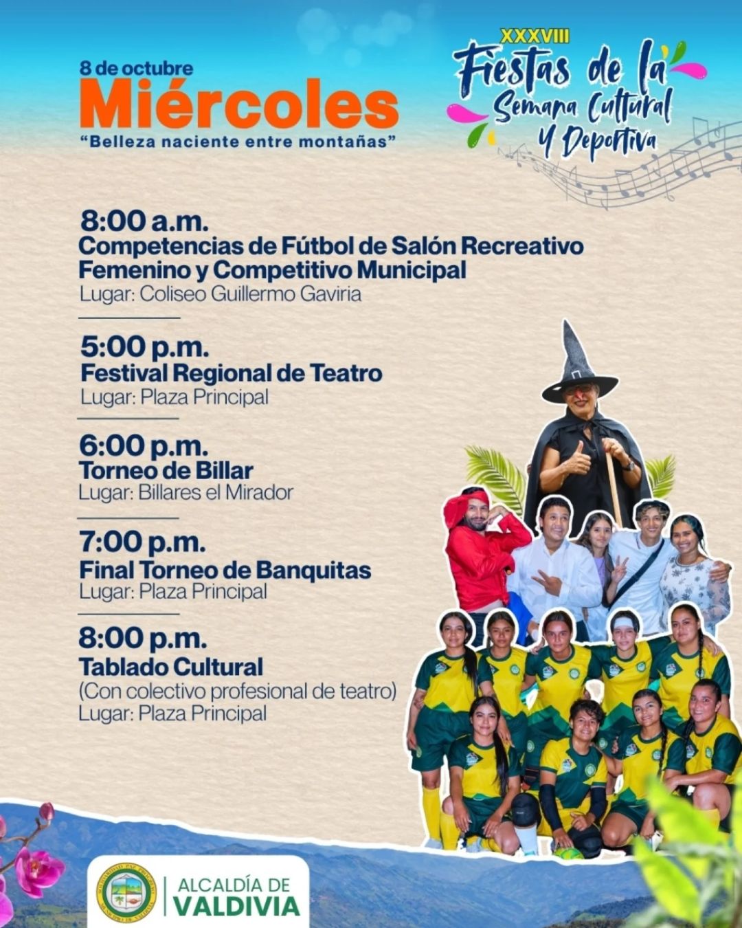 Programación XXXVIII Fiestas de la Semana Cultural y Deportiva de Valdivia