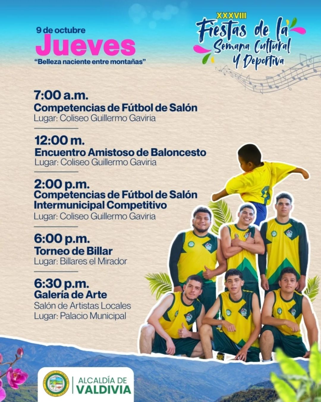 Programación XXXVIII Fiestas de la Semana Cultural y Deportiva de Valdivia