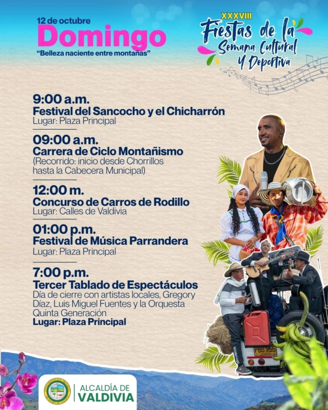 Programación XXXVIII Fiestas de la Semana Cultural y Deportiva de Valdivia