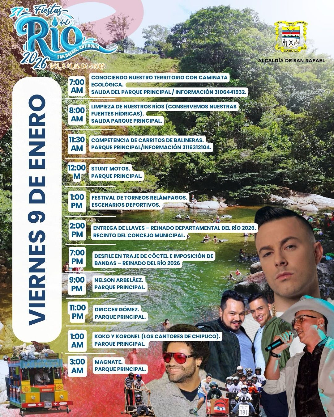 Programación Fiestas del Río San Rafael 2026