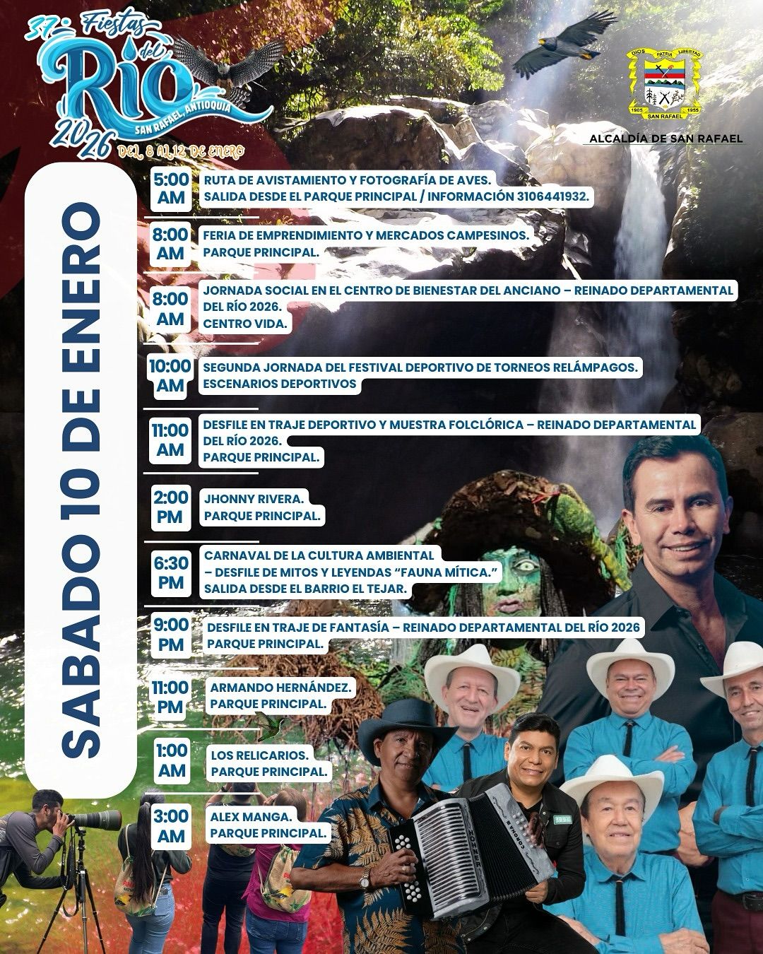 Programación Fiestas del Río San Rafael 2026