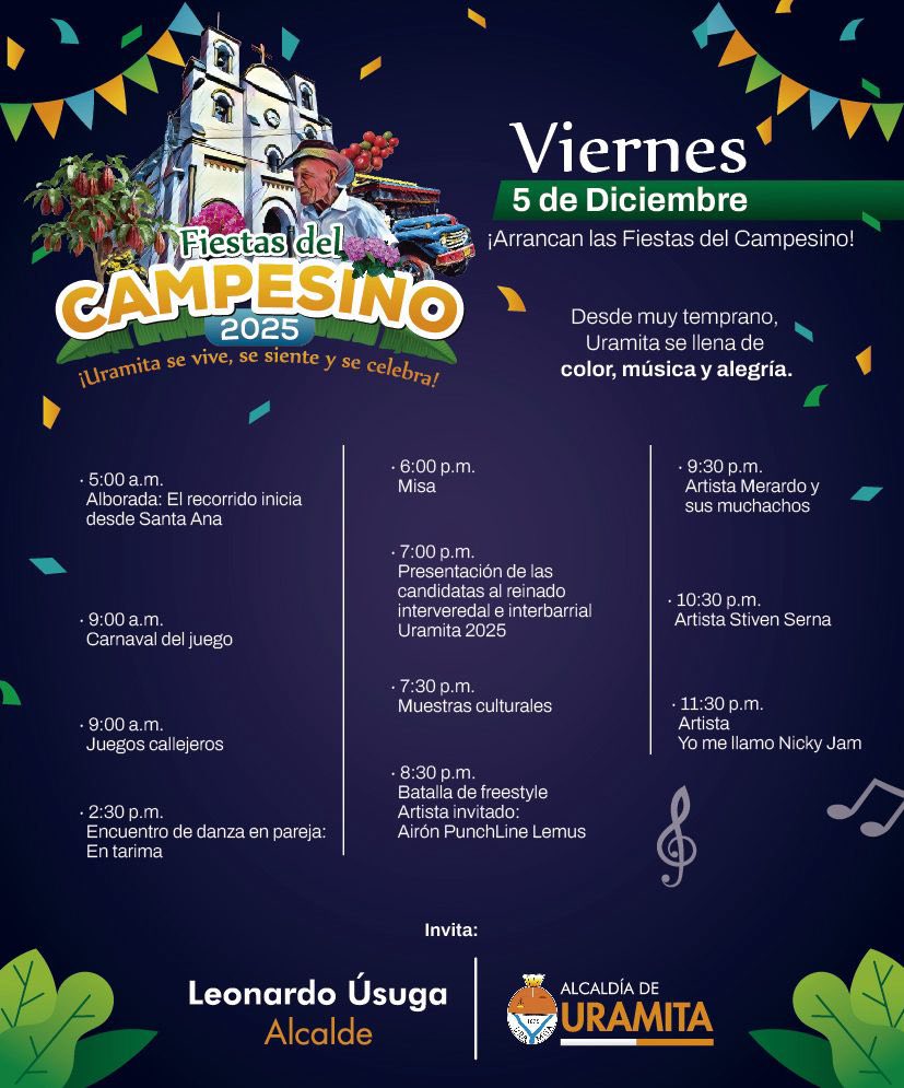 Programación Fiestas del Campesino Uramita 2025