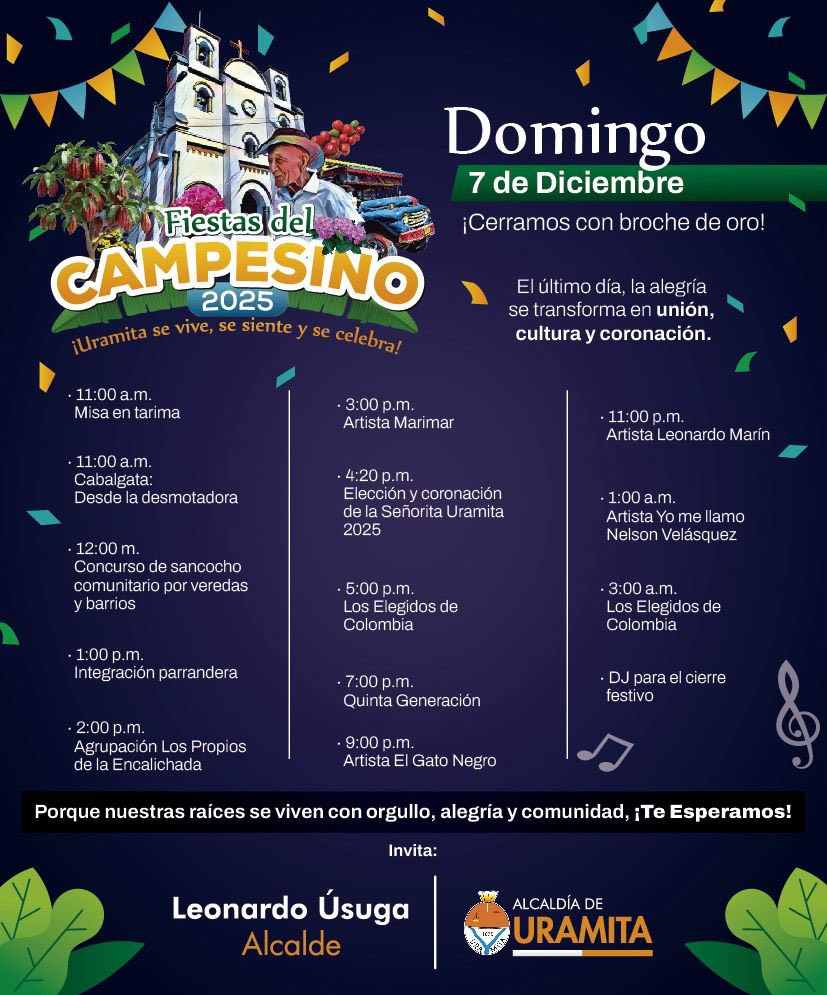 Programación Fiestas del Campesino Uramita 2025