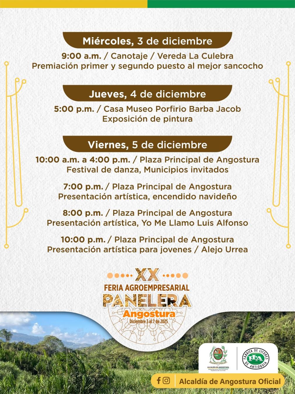 Programación XX Feria Agroempresarial Panelera 2025