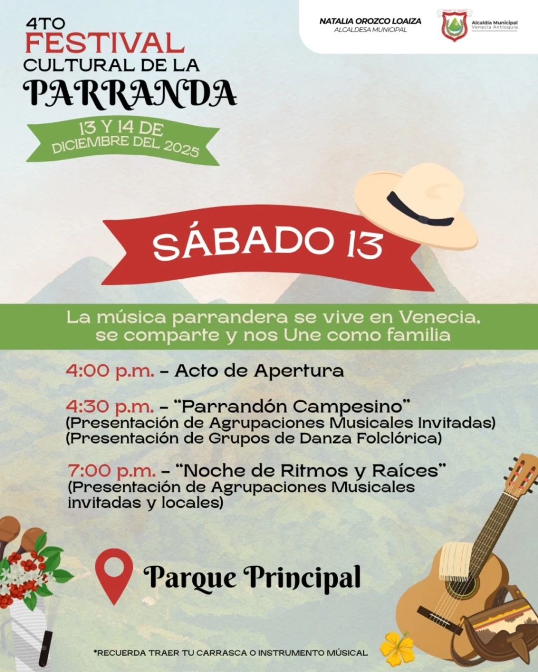 Programación 4.º Festival Cultural de la Parranda 2025