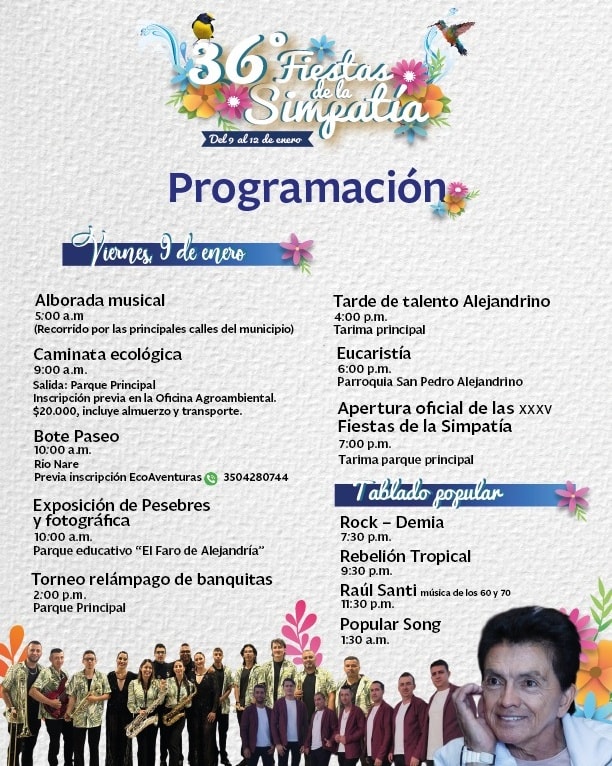 Programación 36º Fiesta de la Simpatía Alejandría 2026