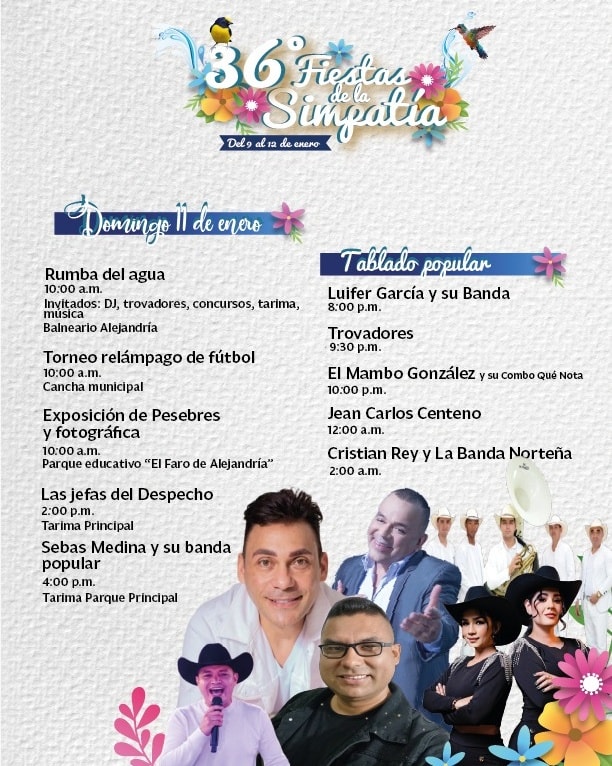 Programación 36º Fiesta de la Simpatía Alejandría 2026