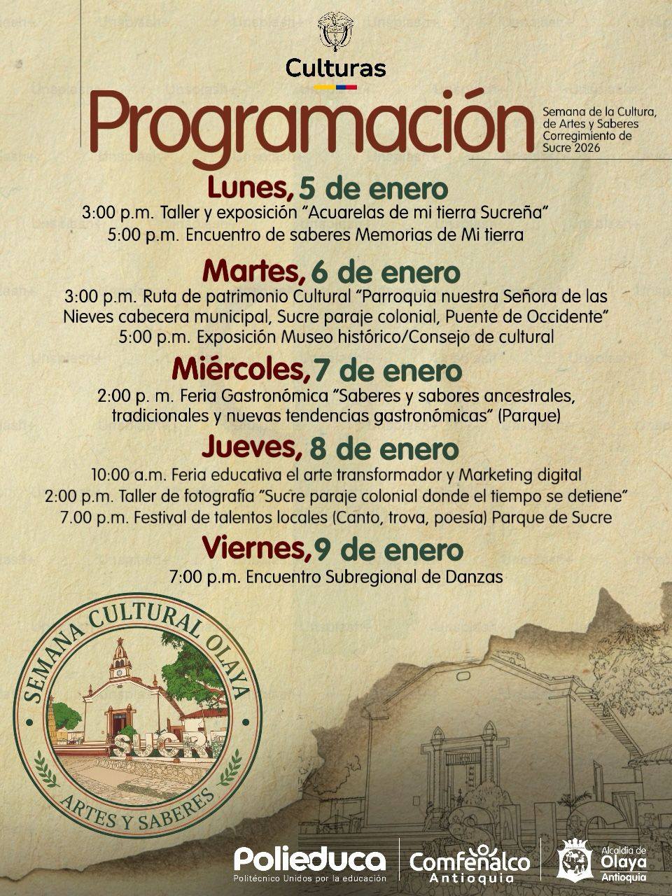 Programación Semana Cultural Olaya 2026