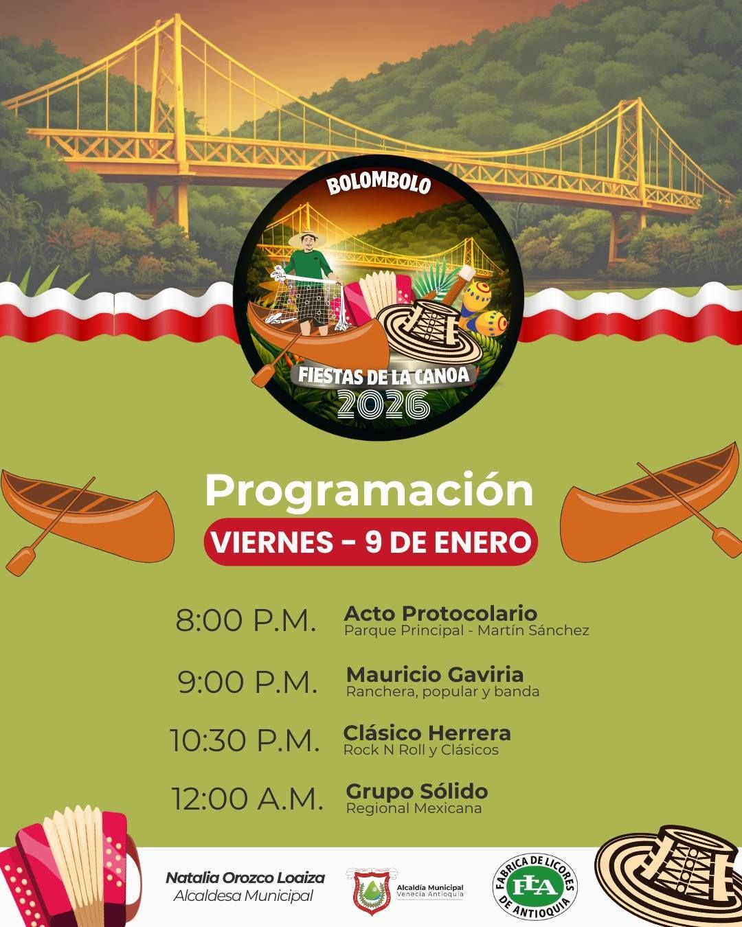 Programación Fiestas de la Canoa Bolombolo 2026