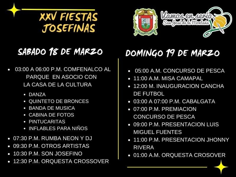Programación XXV Fiestas Josefinas 2023