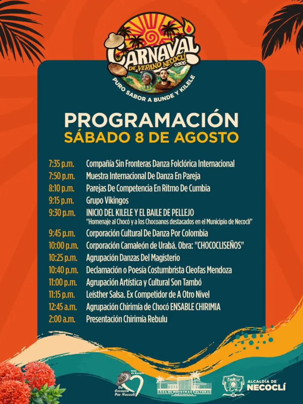 Programación Carnaval de Verano Necoclí 2026