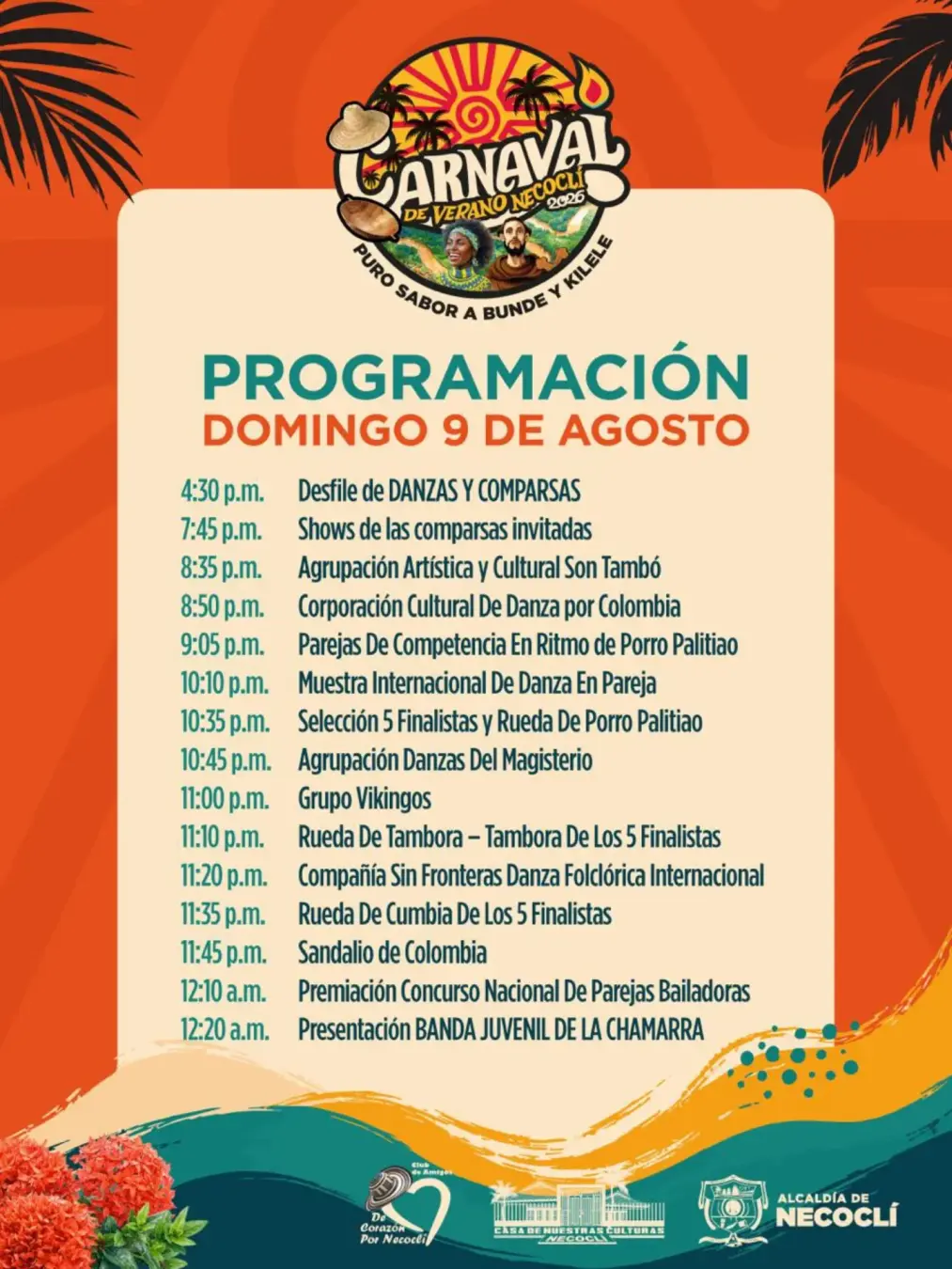 Programación Carnaval de Verano Necoclí 2026