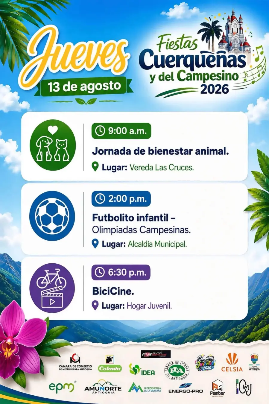 Programación Fiestas Cuerqueñas y del Campesino 2026