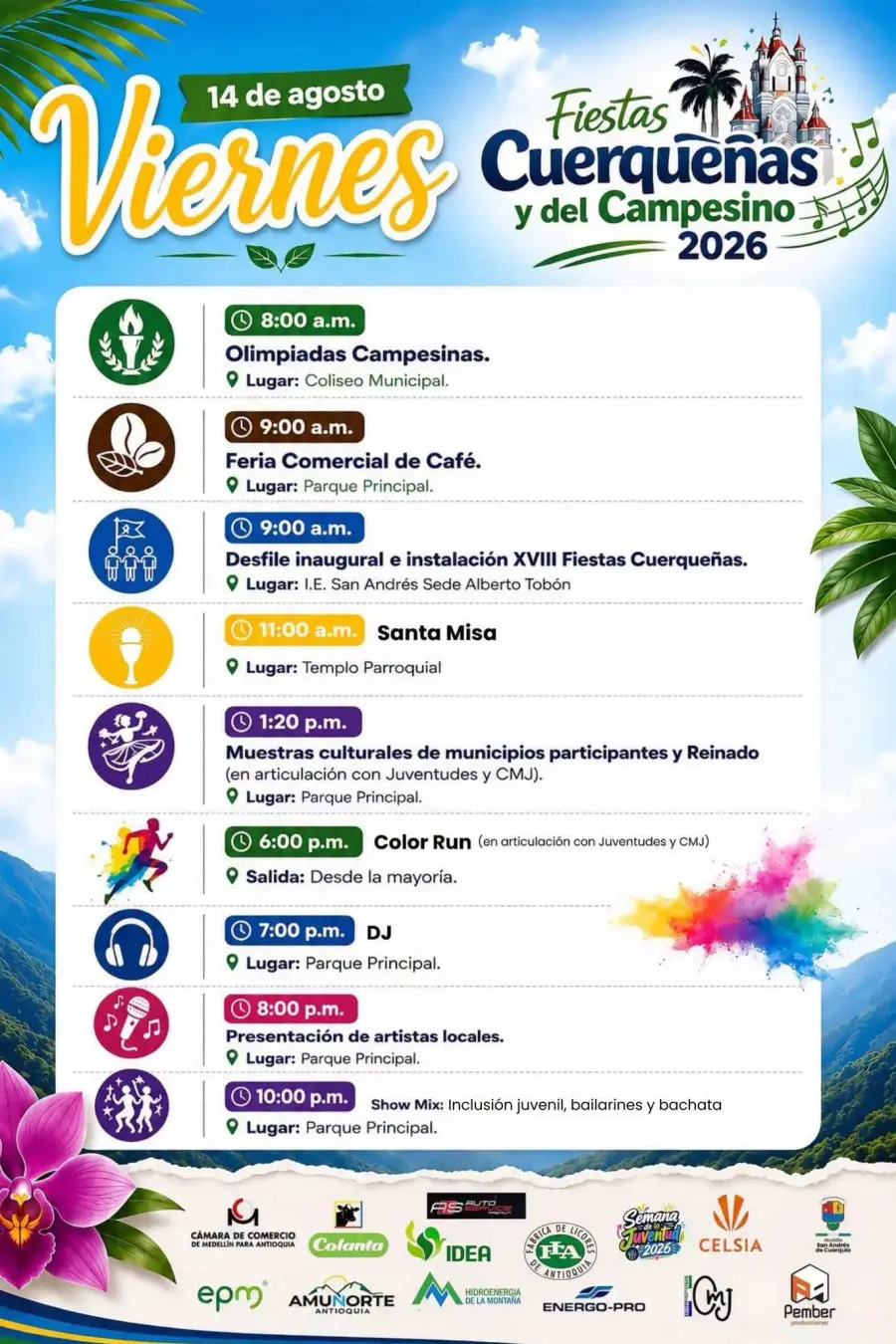 Programación Fiestas Cuerqueñas y del Campesino 2026