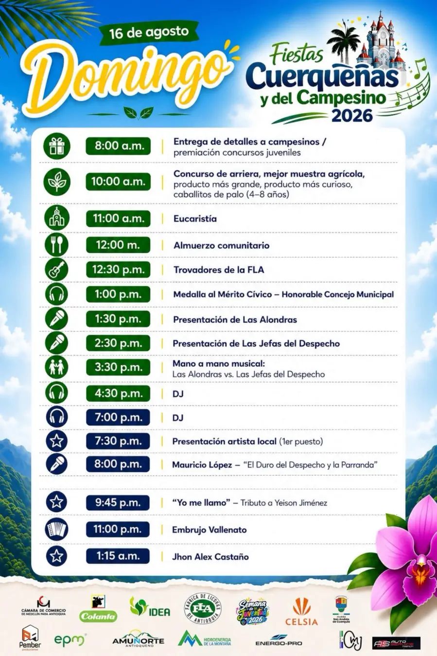 Programación Fiestas Cuerqueñas y del Campesino 2026